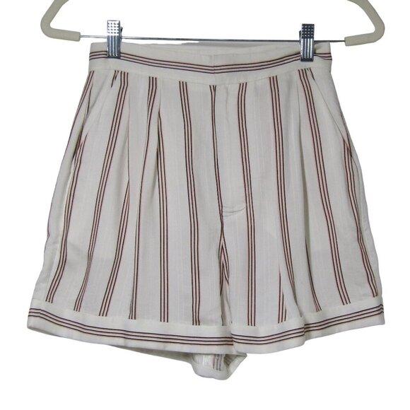 JOIE NWT Striped Carvel  Shorts Cream Porcelain Beach Coastal Preppy 2 MSRP $178 - Picture 1 of 8